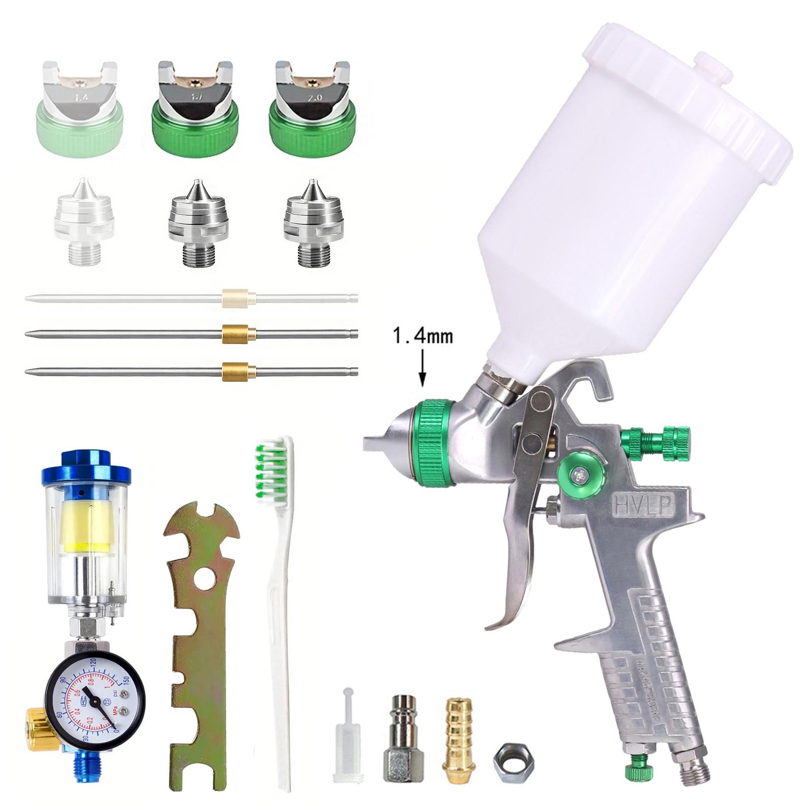 1.4/1.7/2.0mm Air Spray Gun Pro HVLP Pneumatic Paint Spray Gun With Air Regulator and Filters, 600ML Gravity Feed Airbrush Kit
1.4/1.7/2.0mm Air Spray Gun Pro HVLP Pneumatic Paint Spray Gun With Air Regulator and Filters, 600ML Gravity Feed Airbrush Kit
