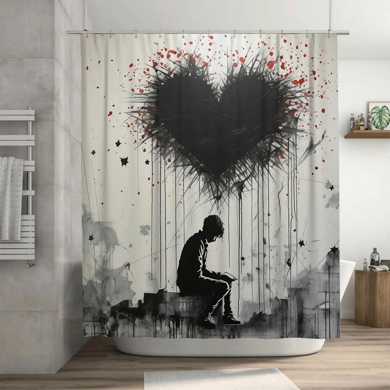 Sad Emotional Heart Art Shower Curtain - Waterproof Design For Stylish, Reflective & Unique Bathroom Decor Experience W60H190(CM)-1 Pcs
Sad Emotional Heart Art Shower Curtain - Waterproof Design For Stylish, Reflective & Unique Bathroom Decor Experience W60H190(CM)-1 Pcs