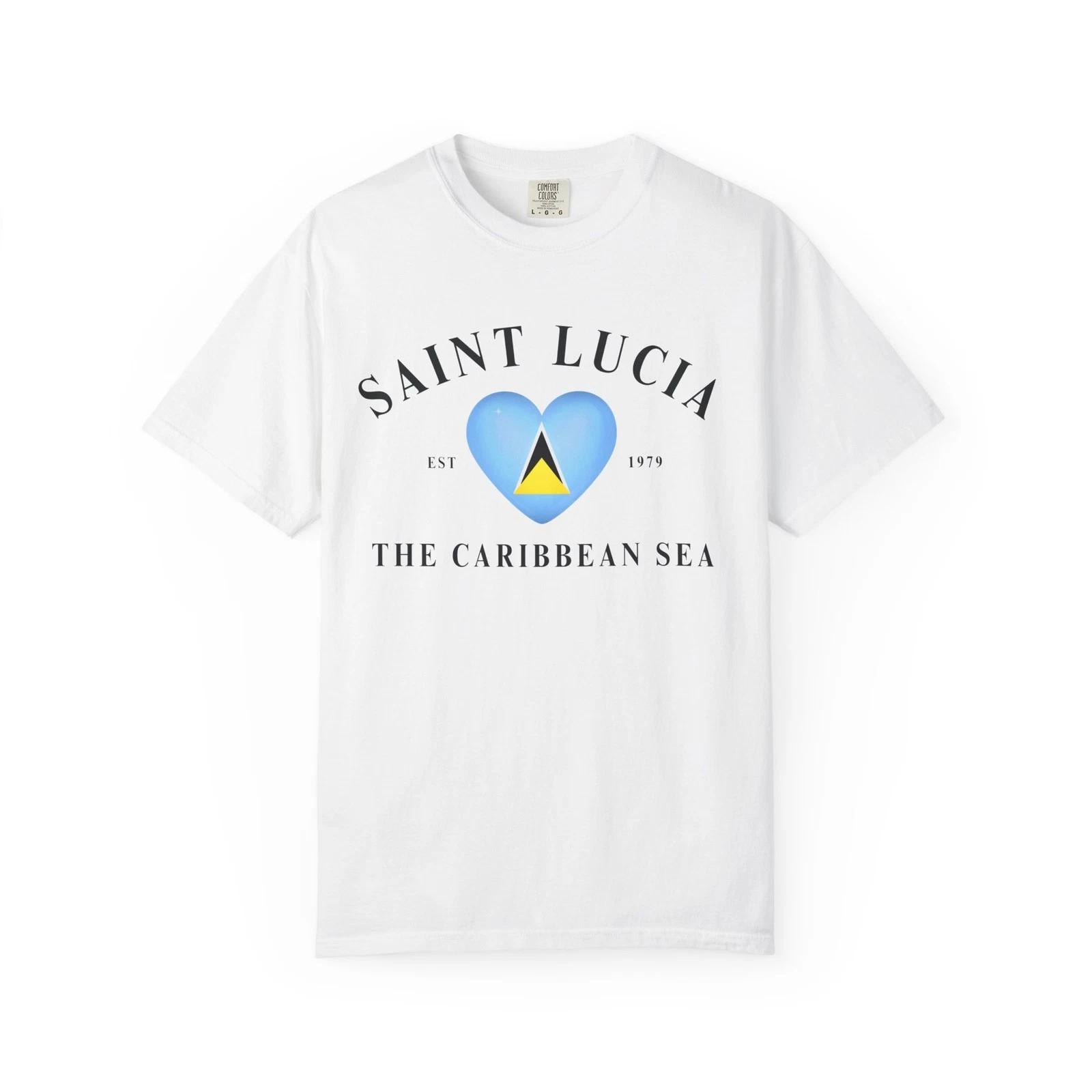 Saint Lucia Garment-Dyed T-Shirt | Casual Summer Beach Travel Tee S
Saint Lucia Garment-Dyed T-Shirt | Casual Summer Beach Travel Tee S