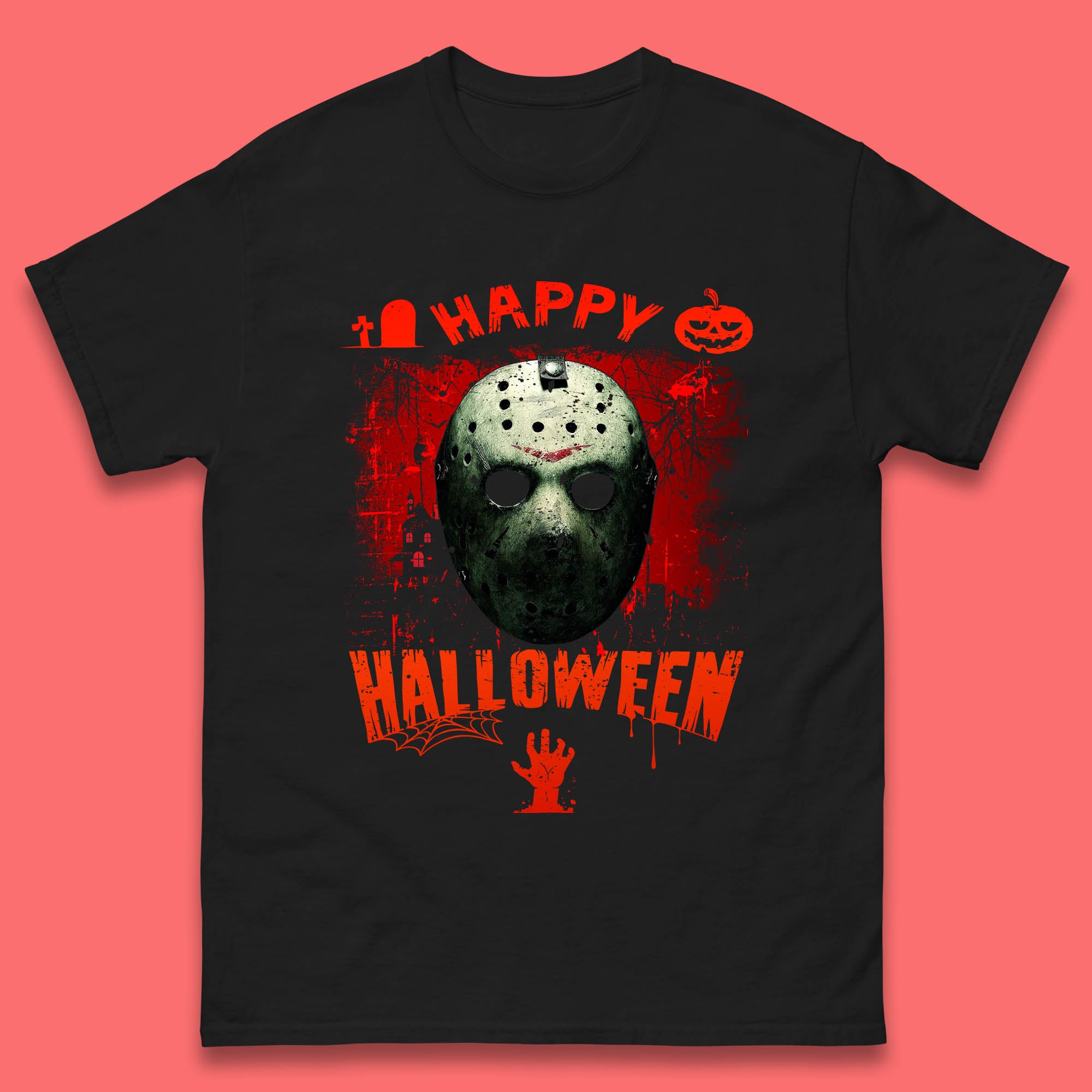 Happy Halloween Jason Voorhees Face Mask Halloween Friday The 13th Horror Movie Mens Tee Top S
Happy Halloween Jason Voorhees Face Mask Halloween Friday The 13th Horror Movie Mens Tee Top S