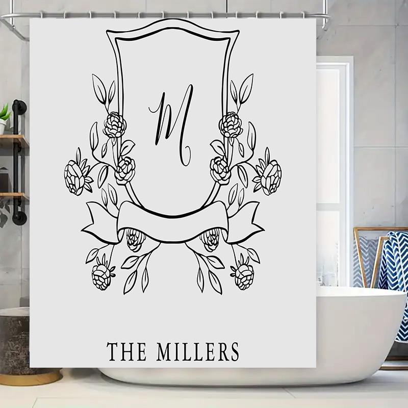 Initial Monogram Decorative Shower Curtain Set Custom Family Name Letter Bath Linen Waterproof Washable Home Bathro W60H190(CM)-1 Pcs
Initial Monogram Decorative Shower Curtain Set Custom Family Name Letter Bath Linen Waterproof Washable Home Bathro W60H190(CM)-1 Pcs
