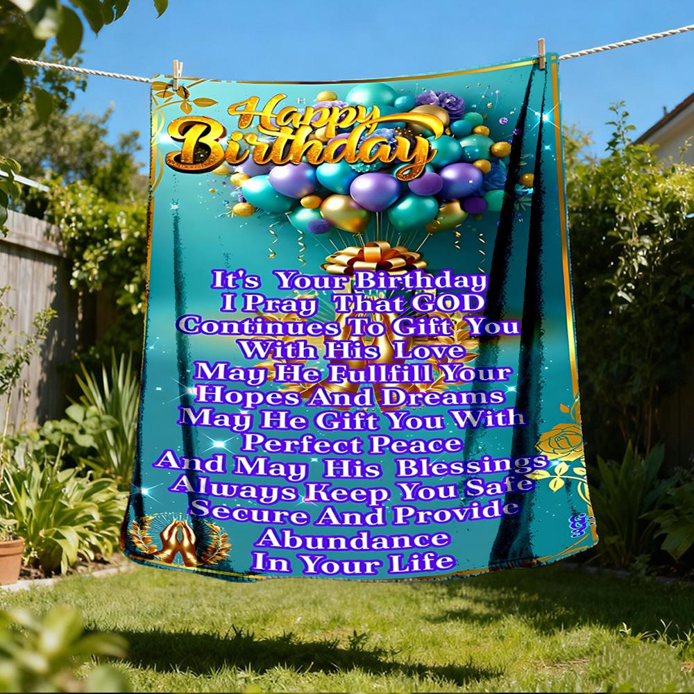 1pc Birthday Blessings Card Print Outdoor Blanket, Lightweight Polyester, 80x120cm
1pc Birthday Blessings Card Print Outdoor Blanket, Lightweight Polyester, 80x120cm