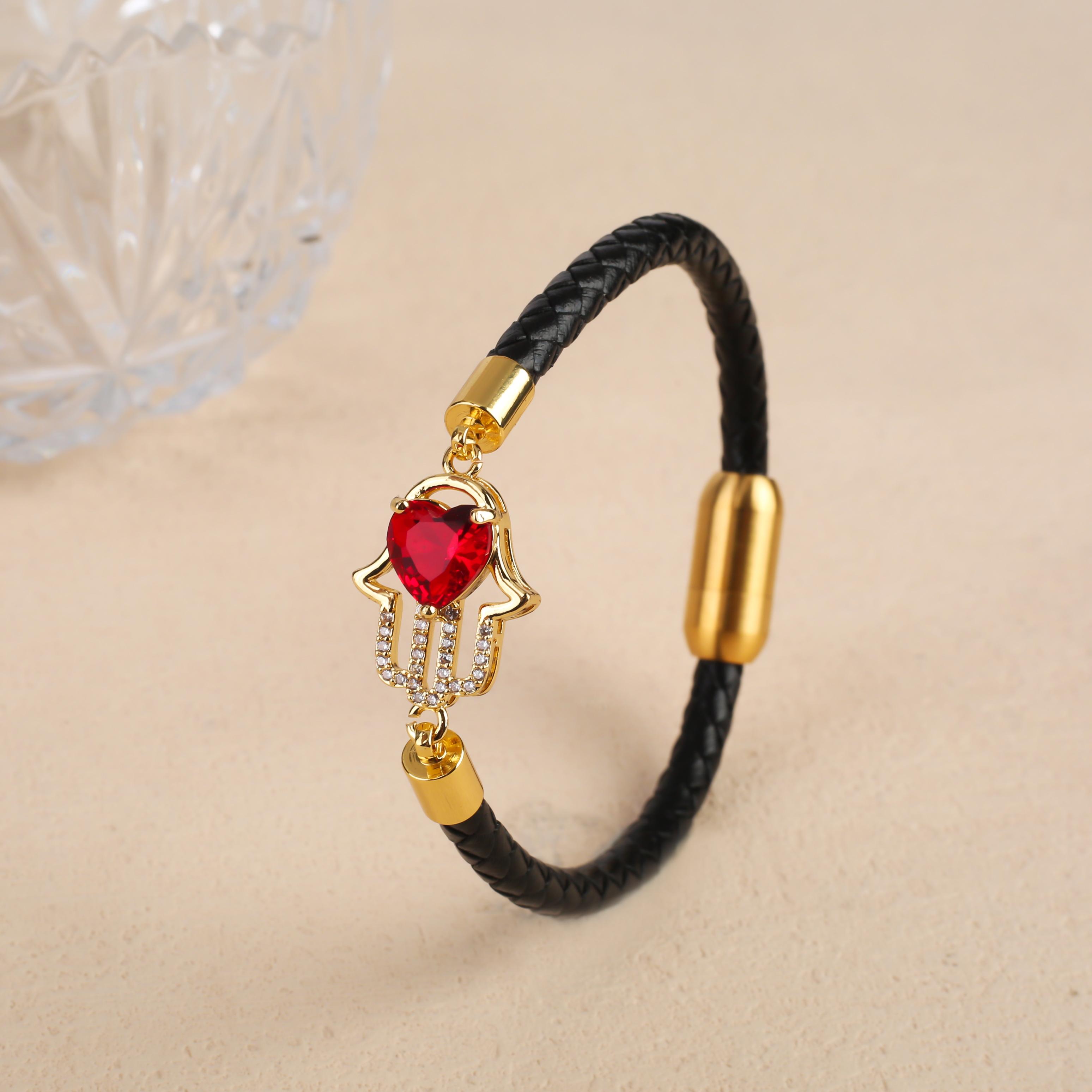 5 Colors Personalized Crystal Zirconia Palm Leather Rope Braided Bracelet High Quality Zircon Gift Accessories Wholesale 17cm красный
5 Colors Personalized Crystal Zirconia Palm Leather Rope Braided Bracelet High Quality Zircon Gift Accessories Wholesale 17cm красный