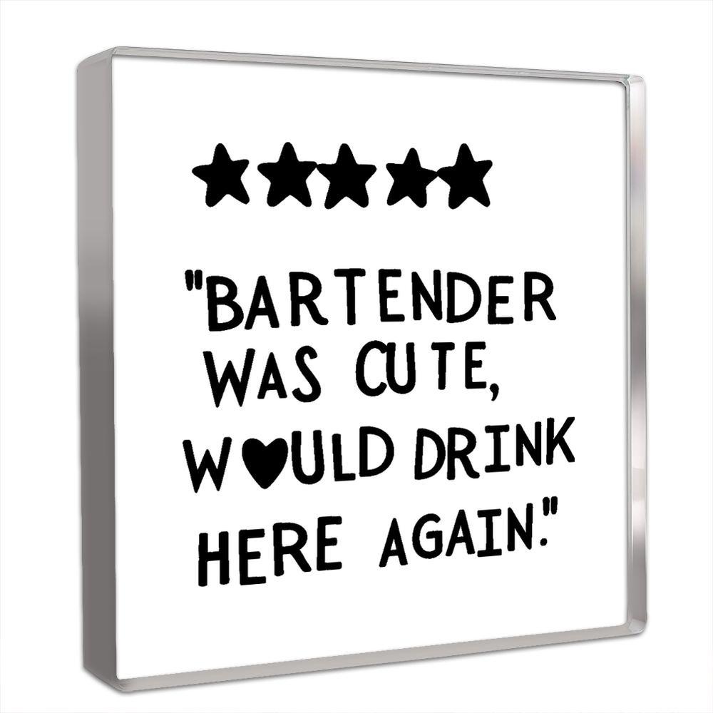 2D Flat Acrylic bartender Is Cute and Will Drink Here Again Decoration, Indoor and Outdoor Decoration - No Battery/electricity Required, Fre 10*10cm
2D Flat Acrylic bartender Is Cute and Will Drink Here Again Decoration, Indoor and Outdoor Decoration - No Battery/electricity Required, Fre 10*10cm