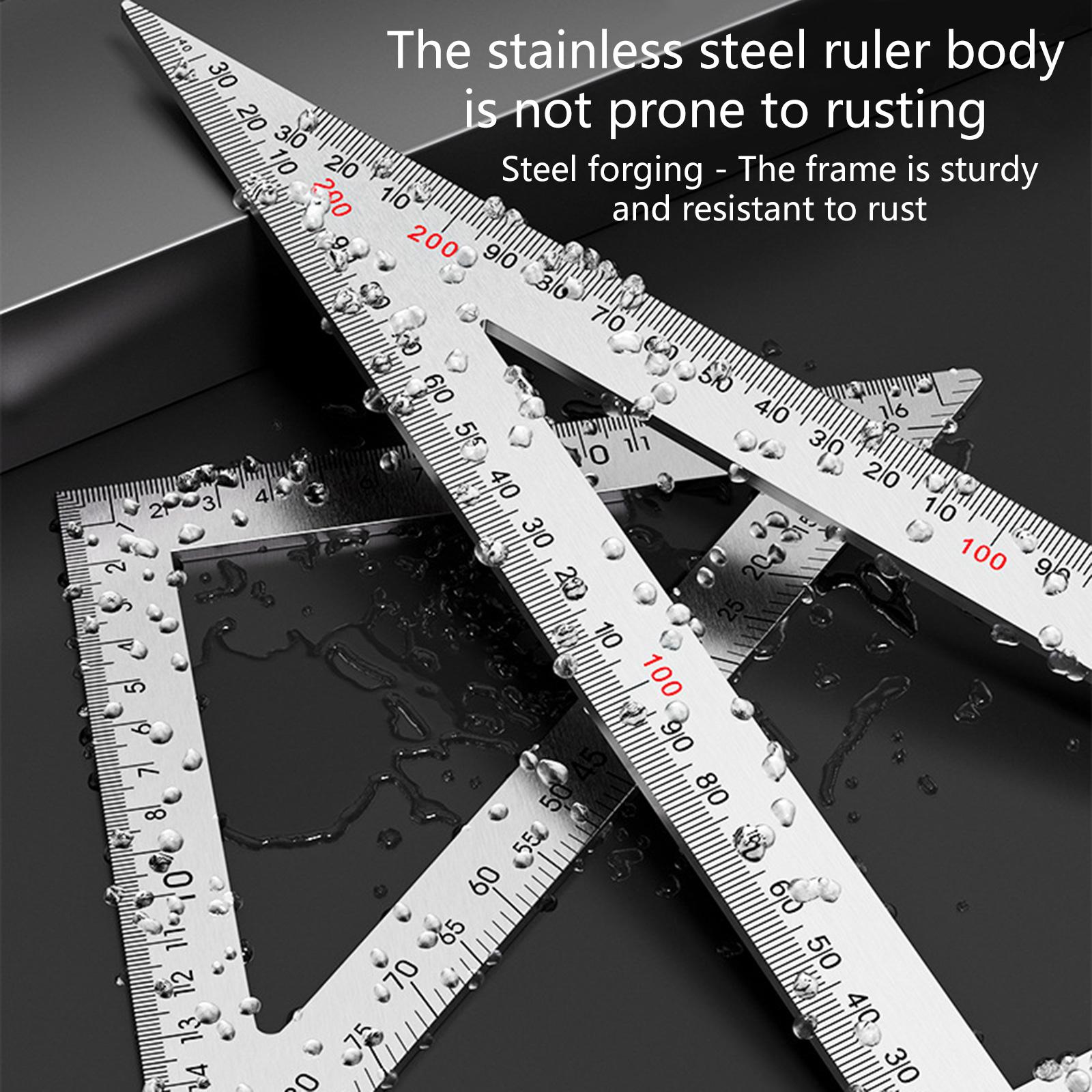 Stainless Steel Carpenter Square Triangular Ruler Clear Double Side Scale for Accurate Measurement 1
Stainless Steel Carpenter Square Triangular Ruler Clear Double Side Scale for Accurate Measurement 1