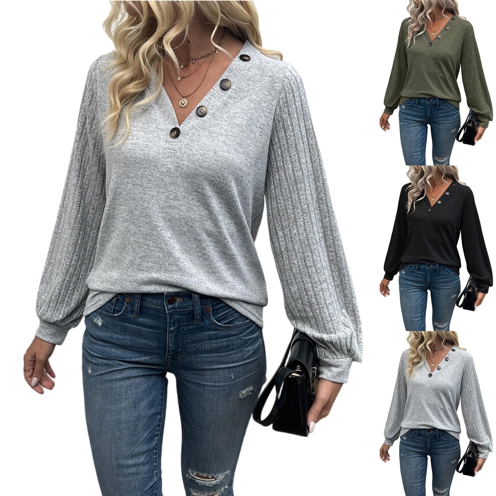 Women s Casual Fashion Button Decoration Stitching V-Neck T-Shirt Pullover S
Women s Casual Fashion Button Decoration Stitching V-Neck T-Shirt Pullover S