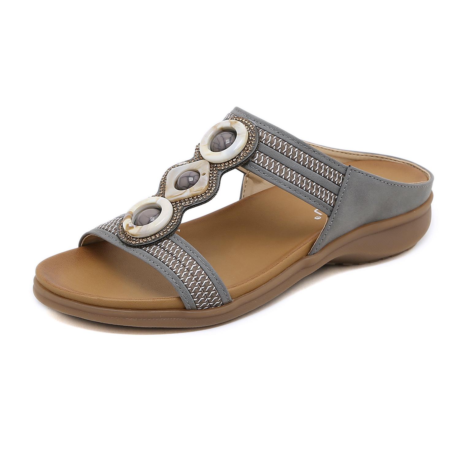Сандалии в богемном стиле со стразами. Удобные туфли с круглой головкой для морского отдыха на плоской подошве больших размеров. 42 серый
Сандалии в богемном стиле со стразами. Удобные туфли с круглой головкой для морского отдыха на плоской подошве больших размеров. 42 серый