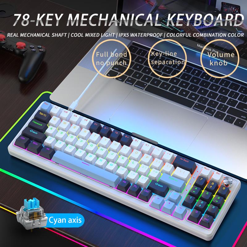 K78 RGB Color-Block Mechanical Keyboard, Customizable Hot-Swappable. Universal
K78 RGB Color-Block Mechanical Keyboard, Customizable Hot-Swappable. Universal