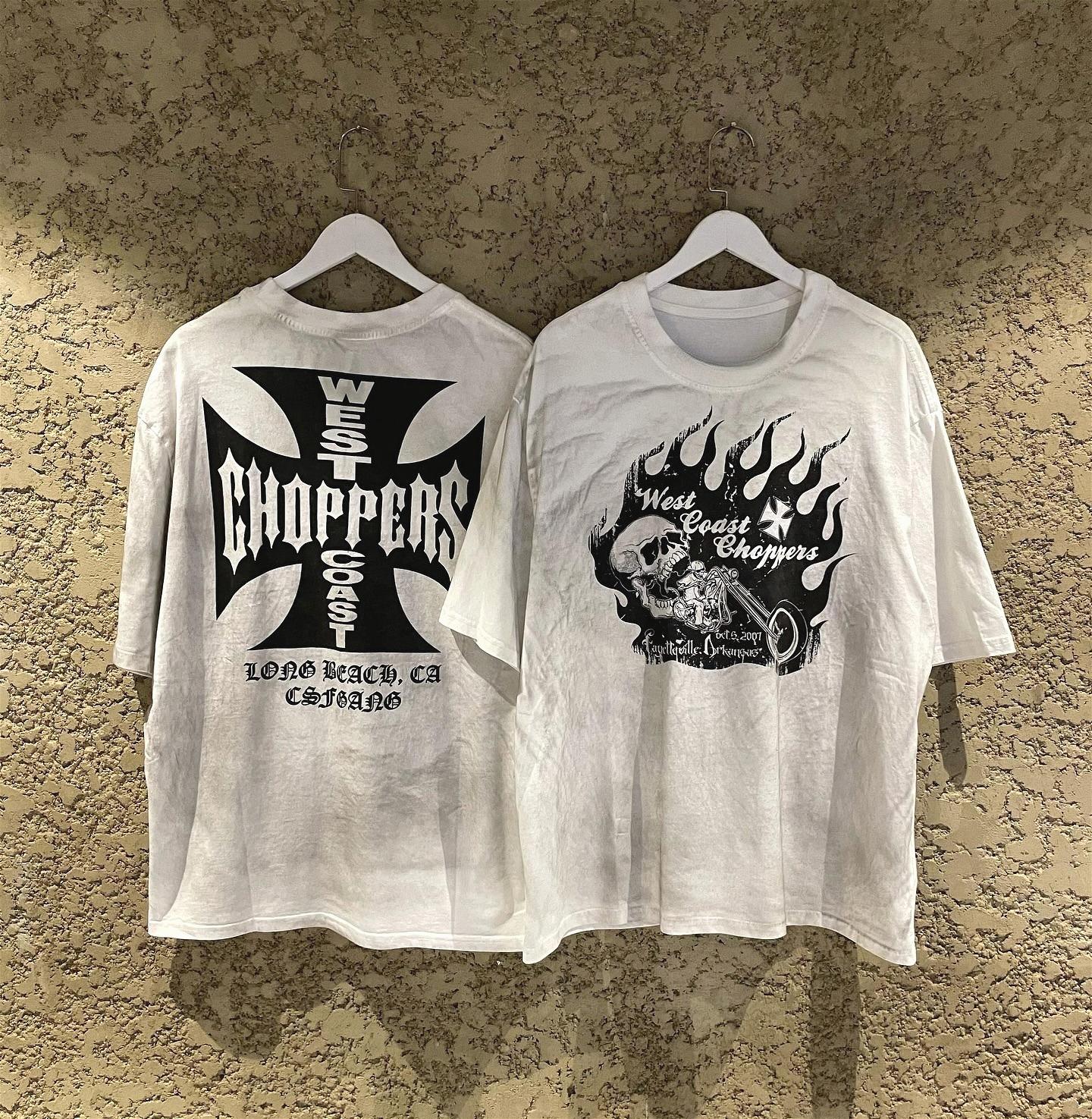 Summer New West Coast Choppers American High Street Print Short Sleeve Men s and Women s Loose Vatage Style Old Unseix T-Shirt S
Summer New West Coast Choppers American High Street Print Short Sleeve Men s and Women s Loose Vatage Style Old Unseix T-Shirt S