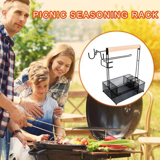 Контейнер для пикника и кемпинга с держателем для бумажных полотенец, большой емкости, с ручкой, удобный для переноски, органайзер для кухни чёрный 
Контейнер для пикника и кемпинга с держателем для бумажных полотенец, большой емкости, с ручкой, удобный для переноски, органайзер для кухни чёрный