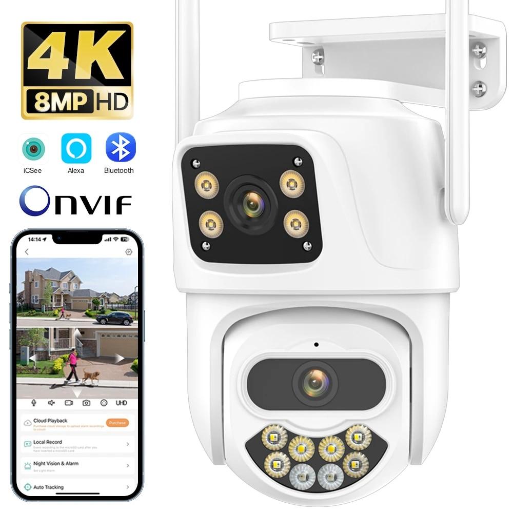 4K 8MP HD двойной объектив уличная беспроводная IP-камера безопасности Wi-Fi PTZ-камера с автоматическим отслеживанием камера уличного наблюдения ICsee APP
4K 8MP HD двойной объектив уличная беспроводная IP-камера безопасности Wi-Fi PTZ-камера с автоматическим отслеживанием камера уличного наблюдения ICsee APP