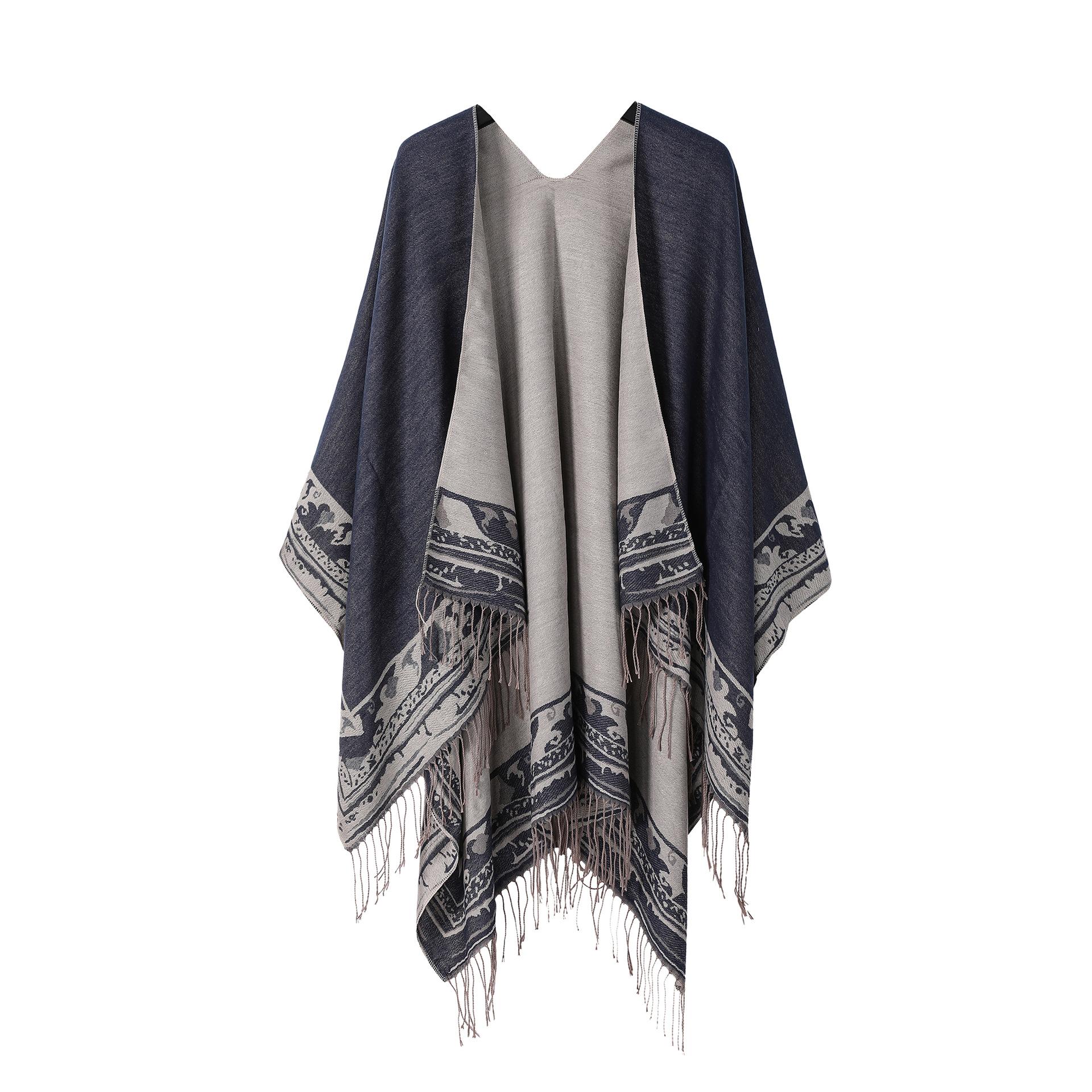 Женская мода в европейском и американском стиле, пашмина, шаль с кисточками, накидка для кемпинга, зимний теплый плащ темно-синий
Женская мода в европейском и американском стиле, пашмина, шаль с кисточками, накидка для кемпинга, зимний теплый плащ темно-синий