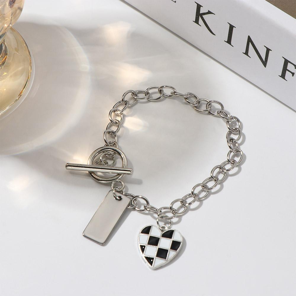 Love Pendant Chain Clavicle Necklace Checkerboard Necklace Women Jewelry Korean style Bracelet
Love Pendant Chain Clavicle Necklace Checkerboard Necklace Women Jewelry Korean style Bracelet