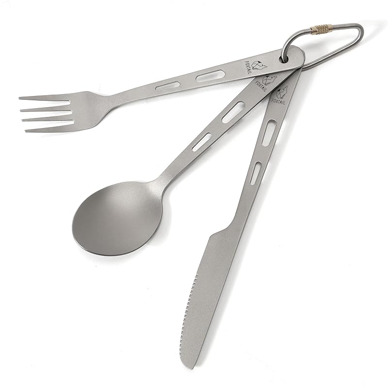 FOXTAIL Made of pure titanium Set of 3 types of cutlery spoon fork knife With carabiner super lightweight High durability Corrosion resistant
FOXTAIL Made of pure titanium Set of 3 types of cutlery spoon fork knife With carabiner super lightweight High durability Corrosion resistant