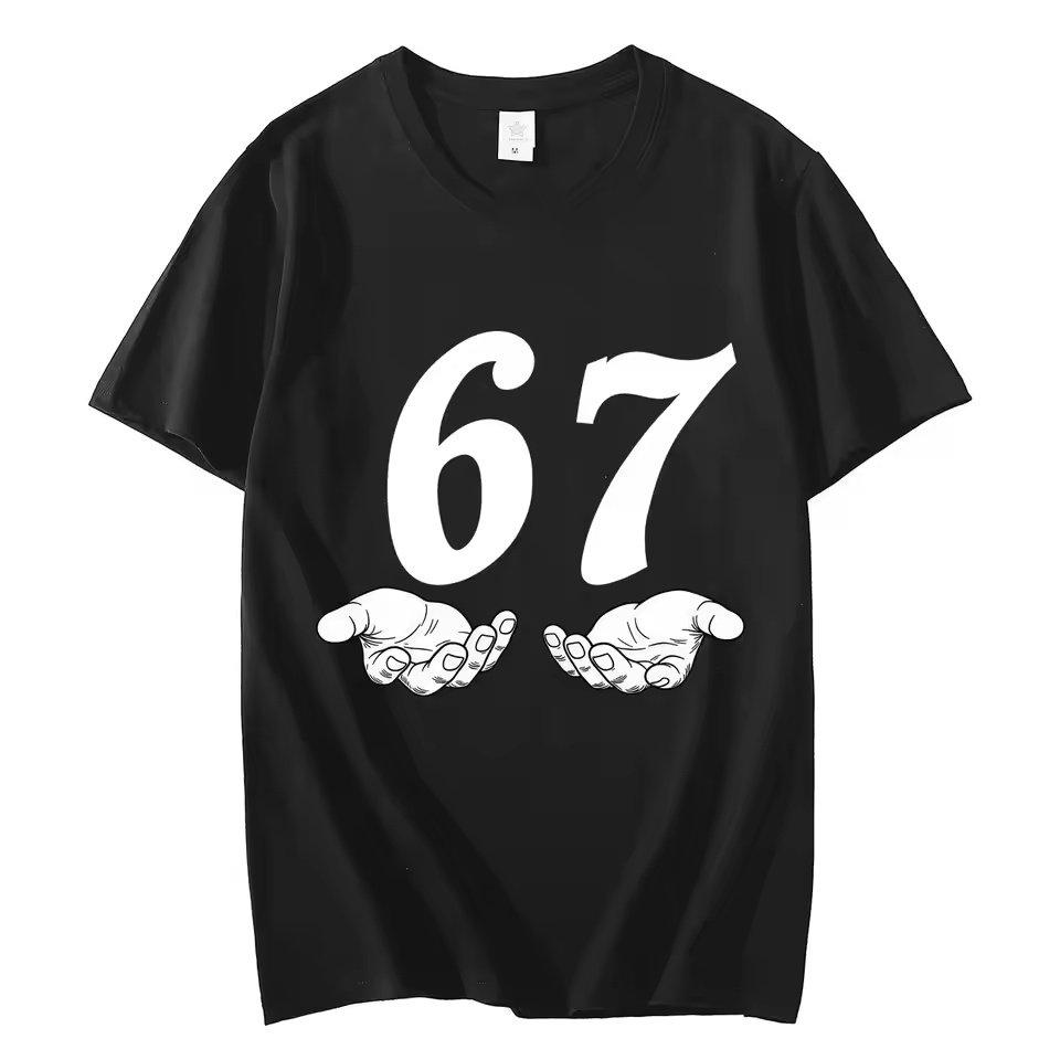 American Style Six Seven 67 Cartoon Pure Cotton Printed Summer New Fashion Trend Tshirt for Unisex and Women Loose Casual Tshirt 3XL
American Style Six Seven 67 Cartoon Pure Cotton Printed Summer New Fashion Trend Tshirt for Unisex and Women Loose Casual Tshirt 3XL