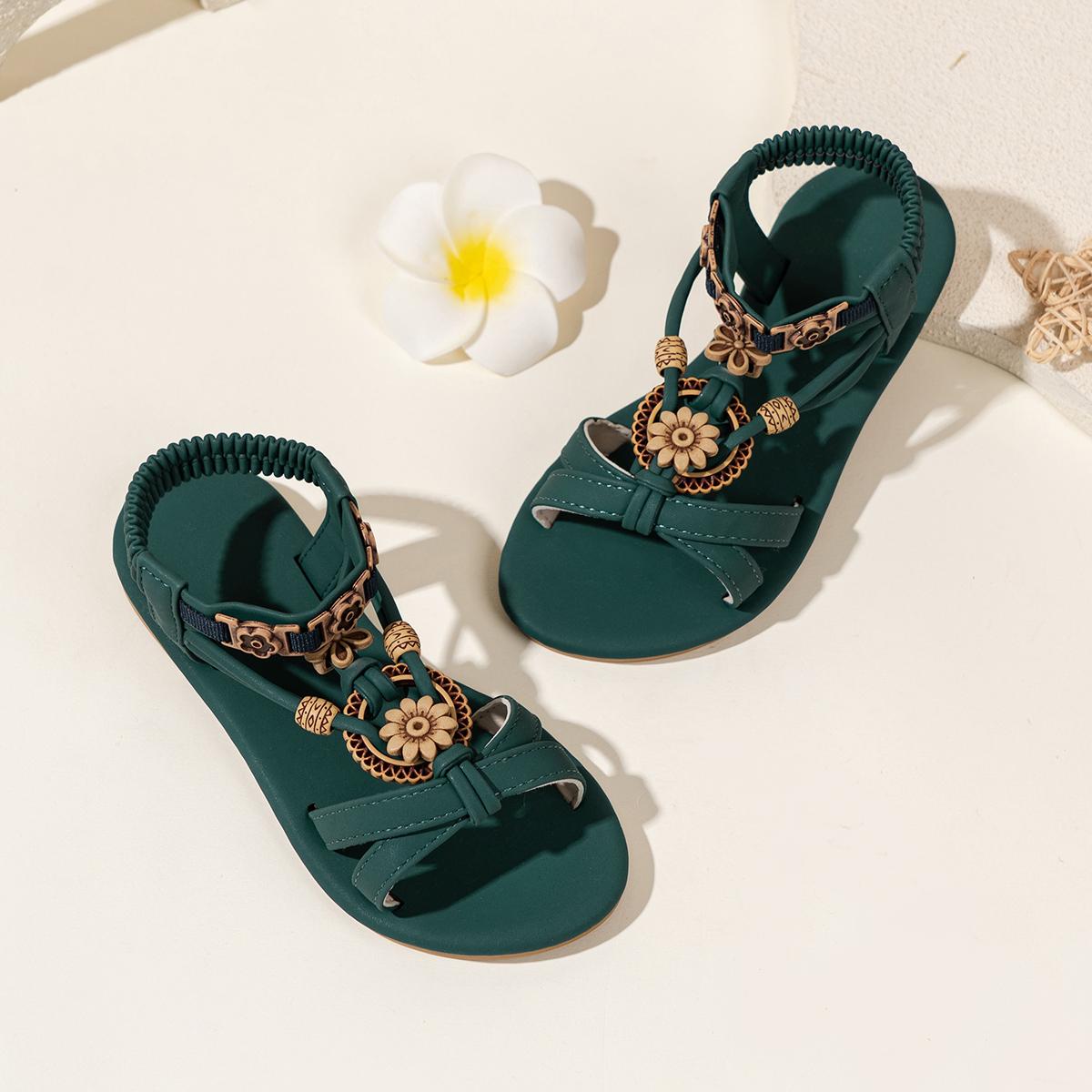 Girls Floral Sandals - Vintage Boho Toddler Summer Shoes Non-Slip Soft Sole Kids Casual Sandals 3-8Y 36 peacock синього кольору
Girls Floral Sandals - Vintage Boho Toddler Summer Shoes Non-Slip Soft Sole Kids Casual Sandals 3-8Y 36 peacock синього кольору