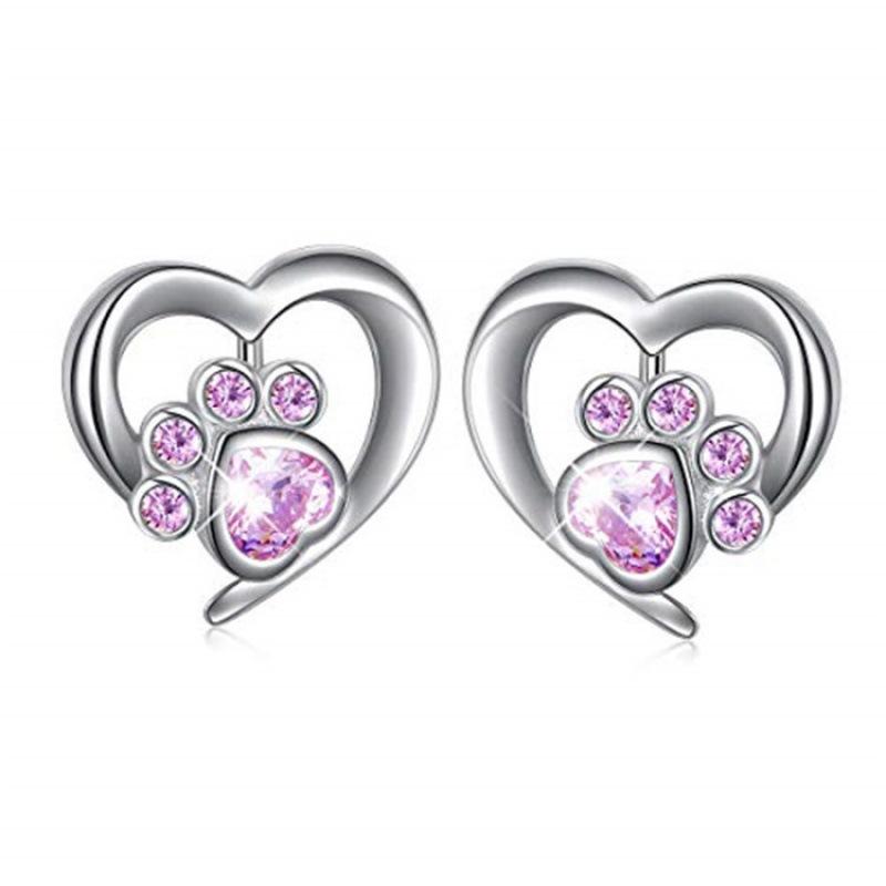 Spot love cat paw small stud earrings creative dog footprint zircon earrings girls jewelry рожевий
Spot love cat paw small stud earrings creative dog footprint zircon earrings girls jewelry рожевий