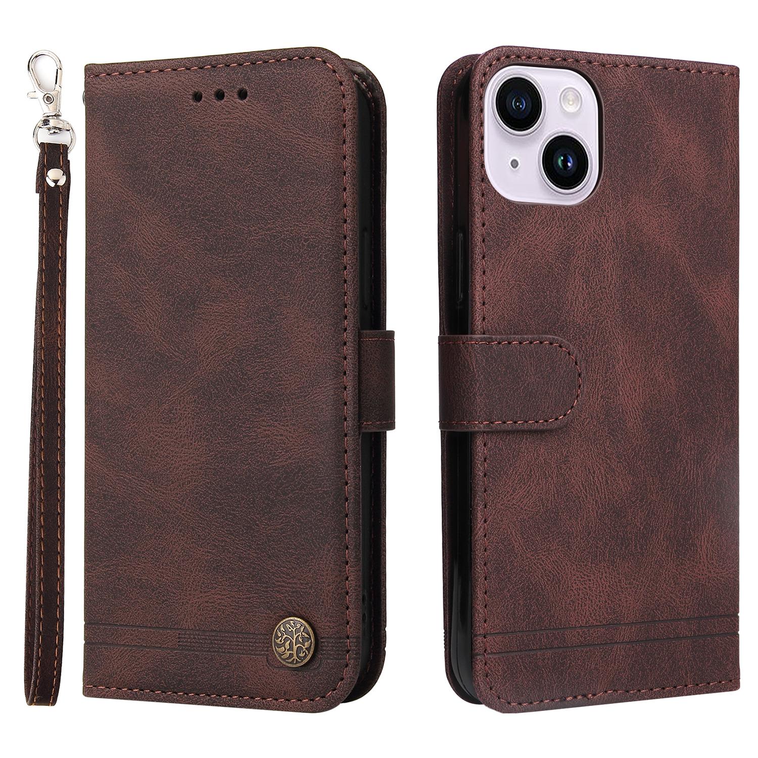 For iPhone 15 Leather Wallet Cases Skin Touch Phone Cover Stand with Strap Brown
For iPhone 15 Leather Wallet Cases Skin Touch Phone Cover Stand with Strap Brown