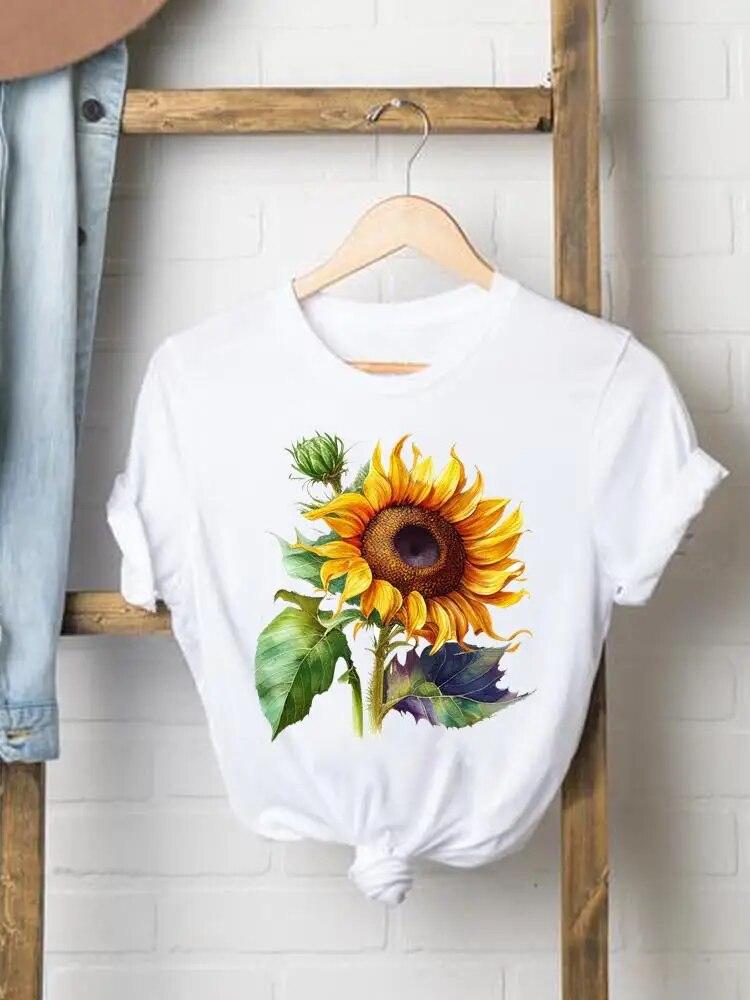 Short Sleeve Fashion Women Print T Clothing Casual Clothes Sunflower Lovely Trend Cute Female T-shirts Ladies Graphic Tee
Short Sleeve Fashion Women Print T Clothing Casual Clothes Sunflower Lovely Trend Cute Female T-shirts Ladies Graphic Tee