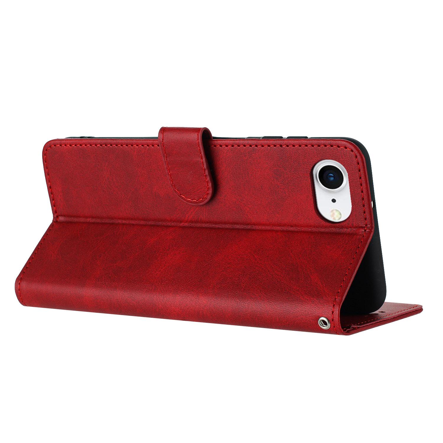 For iPhone 16e Case Calf Texture Leather Wallet Shockproof Flip Cover with Hand Strap Red
For iPhone 16e Case Calf Texture Leather Wallet Shockproof Flip Cover with Hand Strap Red