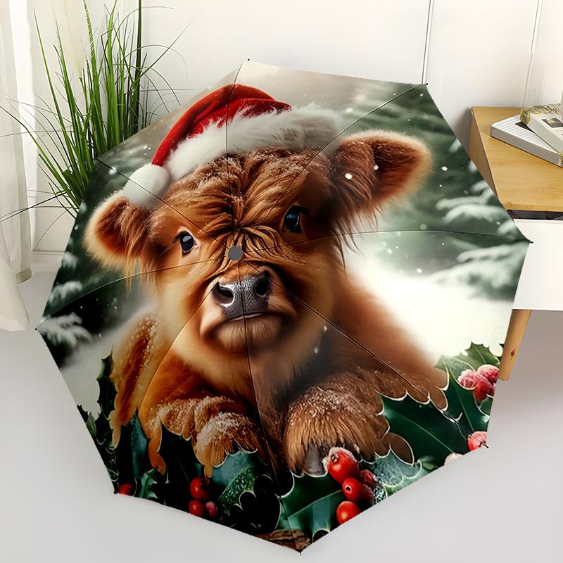 Cute Highland Cow Folding Umbrella Fashion Auto-Open Design 8 Iron Ribs Plastic Handle Foldable Sunshade Perfect Christmas Gifts
Cute Highland Cow Folding Umbrella Fashion Auto-Open Design 8 Iron Ribs Plastic Handle Foldable Sunshade Perfect Christmas Gifts