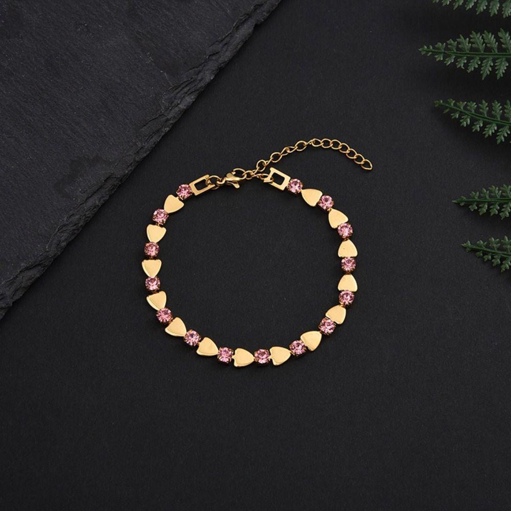Heart Rhinestone Bracelet Smooth Metal Beaded Hand String Fashion Simple Hand Chain Gift Style B
Heart Rhinestone Bracelet Smooth Metal Beaded Hand String Fashion Simple Hand Chain Gift Style B