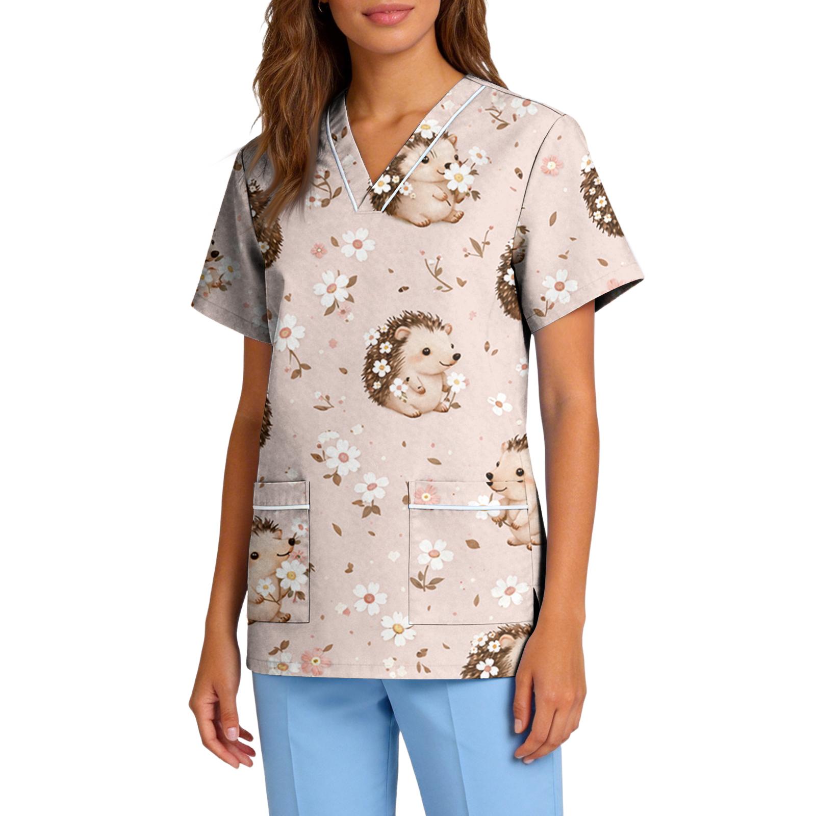 Women Men Unisex V Neck Scrub Top with Dog Print Short Sleeve Lightweight Uniform for Professionals S
Women Men Unisex V Neck Scrub Top with Dog Print Short Sleeve Lightweight Uniform for Professionals S