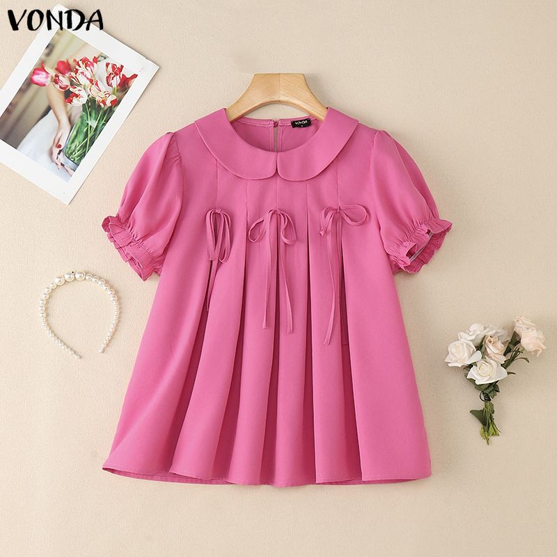 VONDA Women Casual Lapel Collar Puff Sleeve Ruffled Casual Blouse T-shirts M темно-розовый
VONDA Women Casual Lapel Collar Puff Sleeve Ruffled Casual Blouse T-shirts M темно-розовый