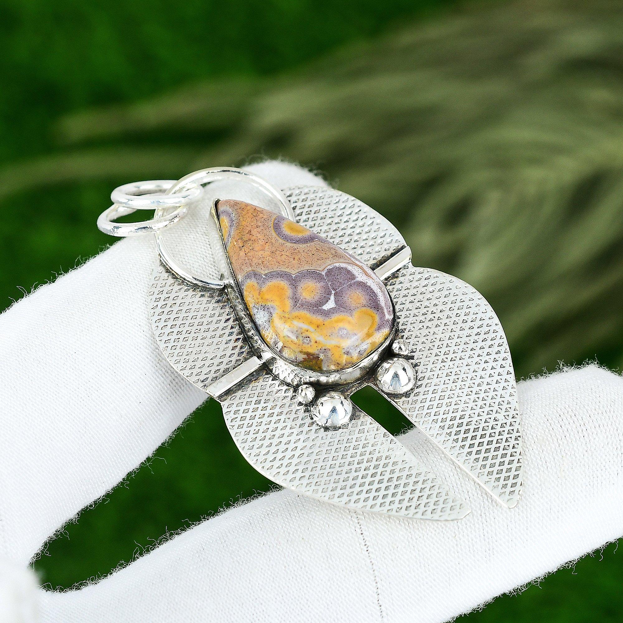 Pear Natural Cobra Jasper Bezel Boho Wedding Ethnic Pendant 925 Sterling Silver
Pear Natural Cobra Jasper Bezel Boho Wedding Ethnic Pendant 925 Sterling Silver