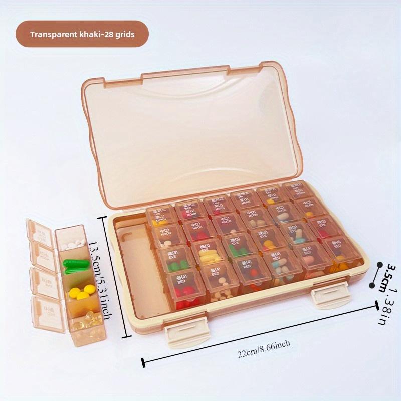 28-Compartment Pill Storage Box - Weekly Pill Organizer with Clear Lids for Home & Travel
28-Compartment Pill Storage Box - Weekly Pill Organizer with Clear Lids for Home & Travel