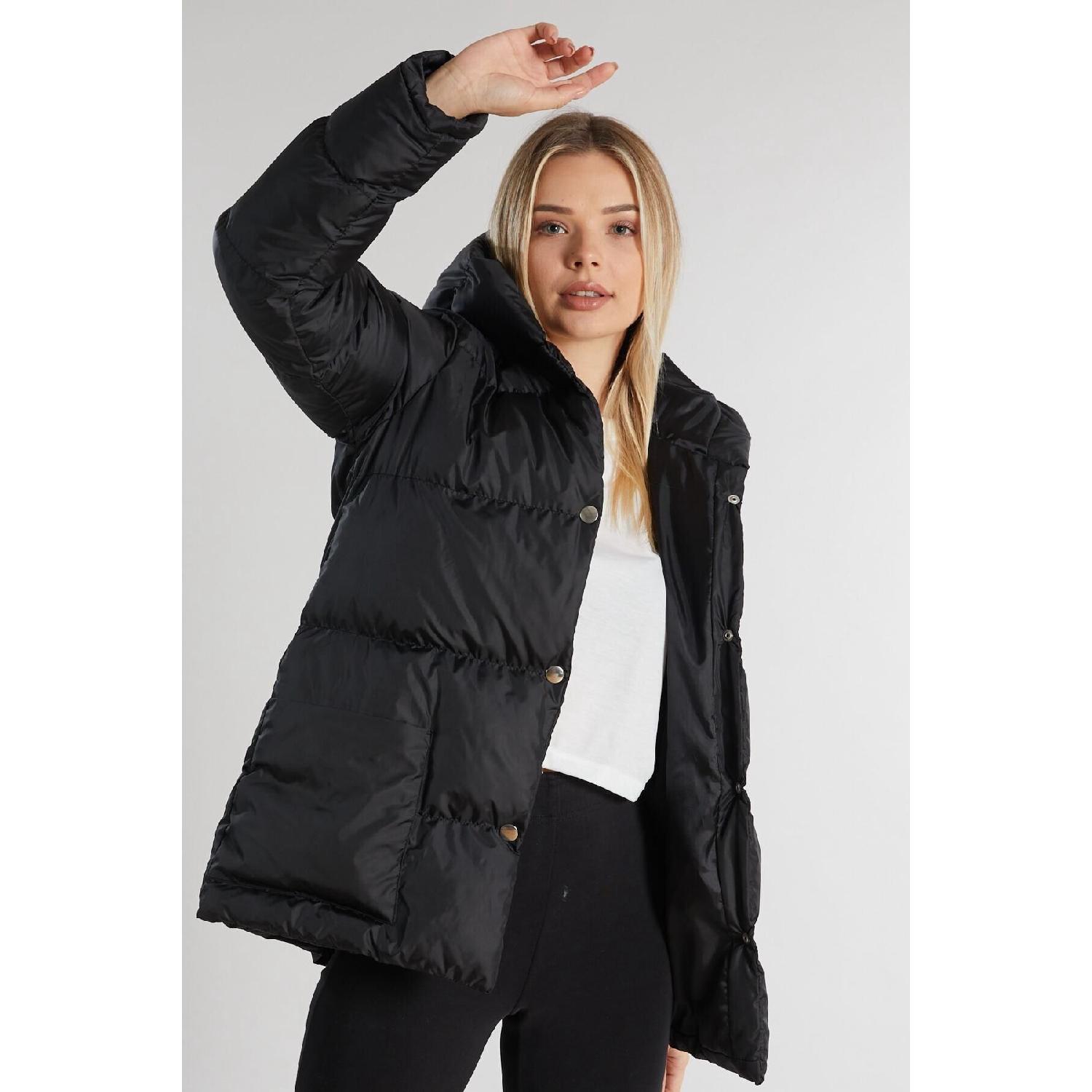 Women s Black Monica Regular Cut Long Front Button Filled Waterproof Fabric Hooded Coat Tbg094 S Темно-синій
Women s Black Monica Regular Cut Long Front Button Filled Waterproof Fabric Hooded Coat Tbg094 S Темно-синій