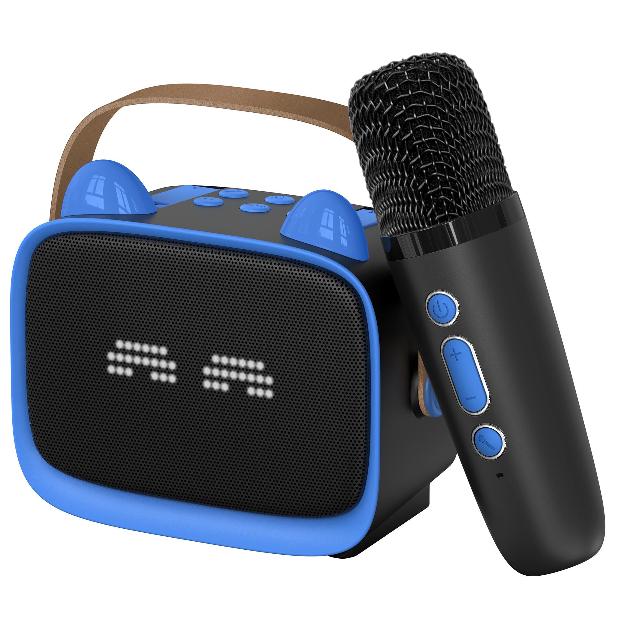 T99 Children Karaoke Speaker with Single Microphone Multi Light Modes Bluetooth-Compatible Audio System Black+Blue
T99 Children Karaoke Speaker with Single Microphone Multi Light Modes Bluetooth-Compatible Audio System Black+Blue
