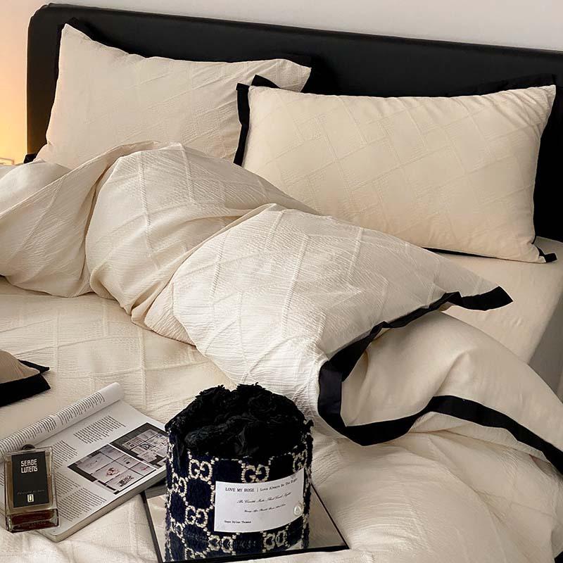 Зимний свет, роскошный простой комплект из четырех предметов, трехмерный жаккардовый стираный хлопок, высококачественное постельное белье, приятное для кожи пододеяльник