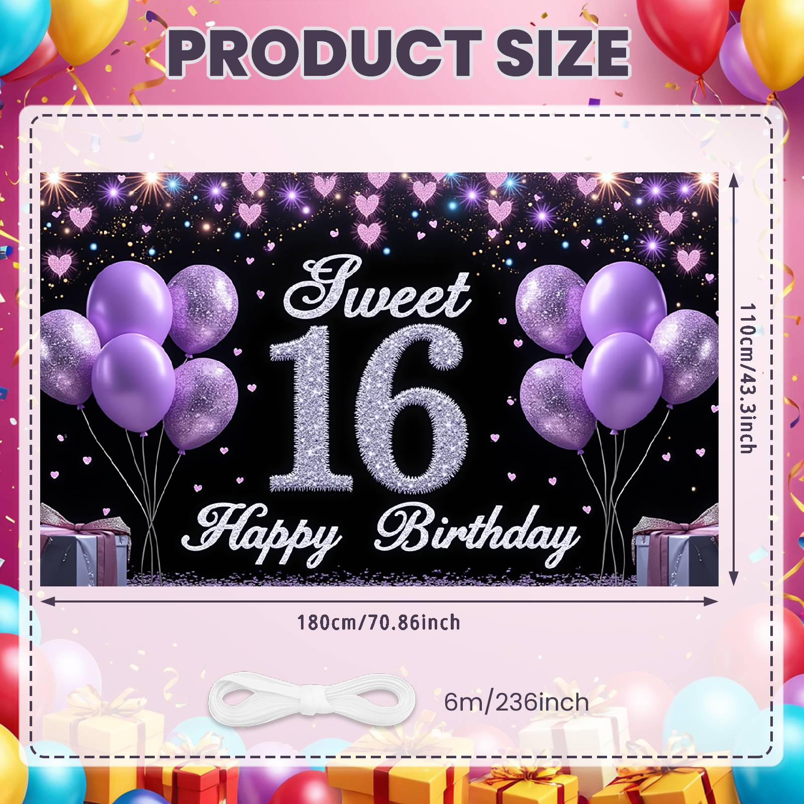 16th Birthday Display Heart Accent Sweet 16 Banner Backdrop Golden Number Sweet Celebration Display For Photo Backdrop Birthday
16th Birthday Display Heart Accent Sweet 16 Banner Backdrop Golden Number Sweet Celebration Display For Photo Backdrop Birthday