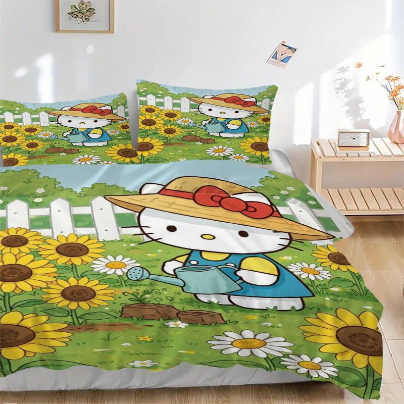 3pcs Sunflower, Hello Kitty Cover Set, 1 Cover + 2 Pillowcases (No Insert), Bedding for All Seasons, Bedding,Bedroom Decor yy250922033 135x200cm
3pcs Sunflower, Hello Kitty Cover Set, 1 Cover + 2 Pillowcases (No Insert), Bedding for All Seasons, Bedding,Bedroom Decor yy250922033 135x200cm
