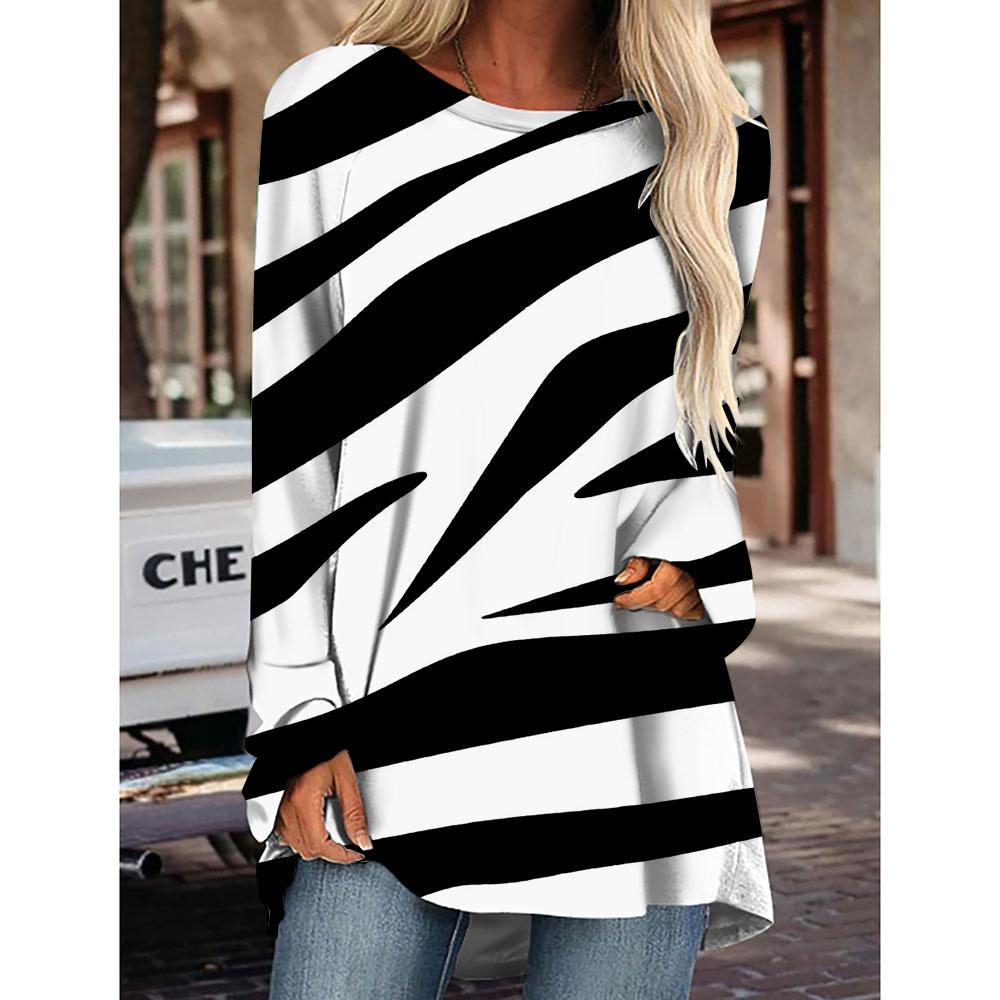 Модний дизайн. Жіноча смугаста футболка з леопардовим принтом для жінок, вечірній одяг для дівчаток. Вільна осінь-зима. Довга футболка. Топи. 6XL
Модний дизайн. Жіноча смугаста футболка з леопардовим принтом для жінок, вечірній одяг для дівчаток. Вільна осінь-зима. Довга футболка. Топи. 6XL