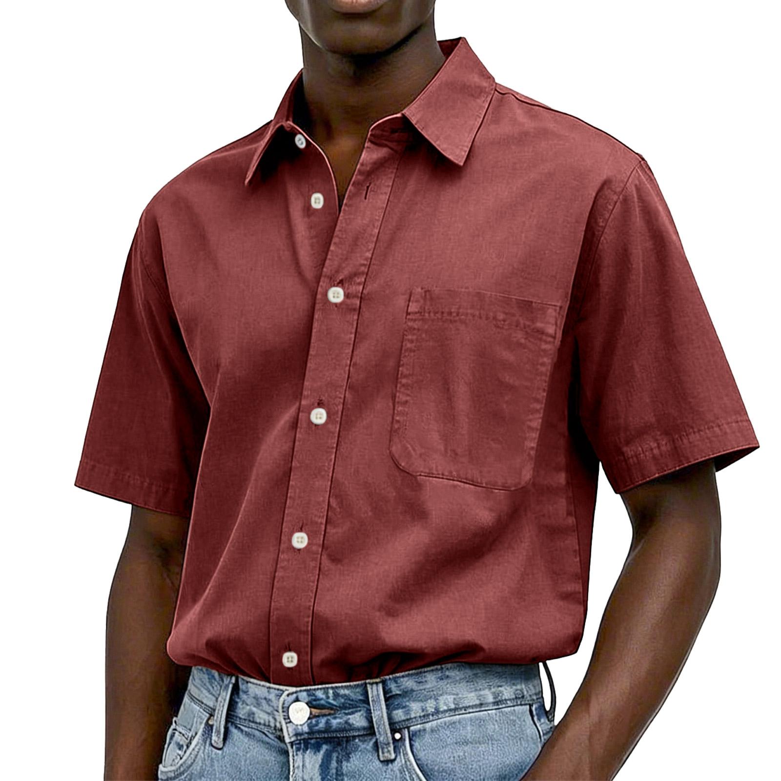 Men s Casual Pocket Shirt. Washed Cotton. Button-up. Men s Short-sleeved Shirt XXXL винний
Men s Casual Pocket Shirt. Washed Cotton. Button-up. Men s Short-sleeved Shirt XXXL винний