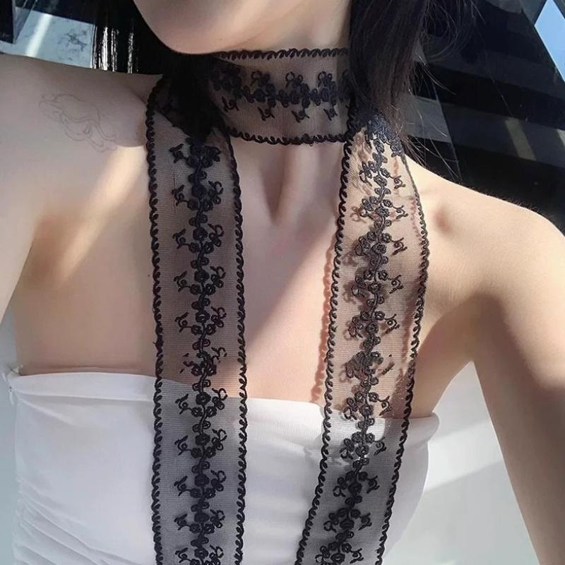 New Fashion Lace Scarf Long Ribbon Neckwear Summer Flower Pattern Braid Scarf Sweet Girls Y2K Neck Strap Neckband Accessories чорний
New Fashion Lace Scarf Long Ribbon Neckwear Summer Flower Pattern Braid Scarf Sweet Girls Y2K Neck Strap Neckband Accessories чорний