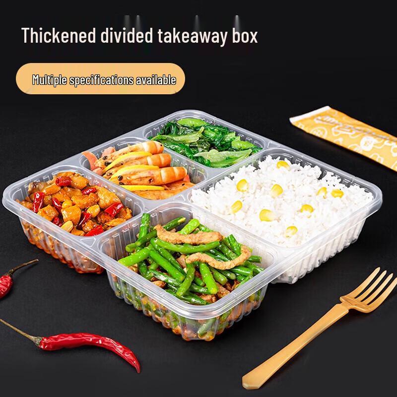 Disposable 5-Compartment Lunch Box with Lid
Disposable 5-Compartment Lunch Box with Lid