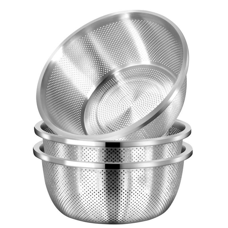3PCS Heavy Duty Kitchen Strainers Stainless Steel 28Cm For Draining Pasta, Spaghetti, Veggies, Fruits, Dishwasher Safe-B61B срібний
3PCS Heavy Duty Kitchen Strainers Stainless Steel 28Cm For Draining Pasta, Spaghetti, Veggies, Fruits, Dishwasher Safe-B61B срібний