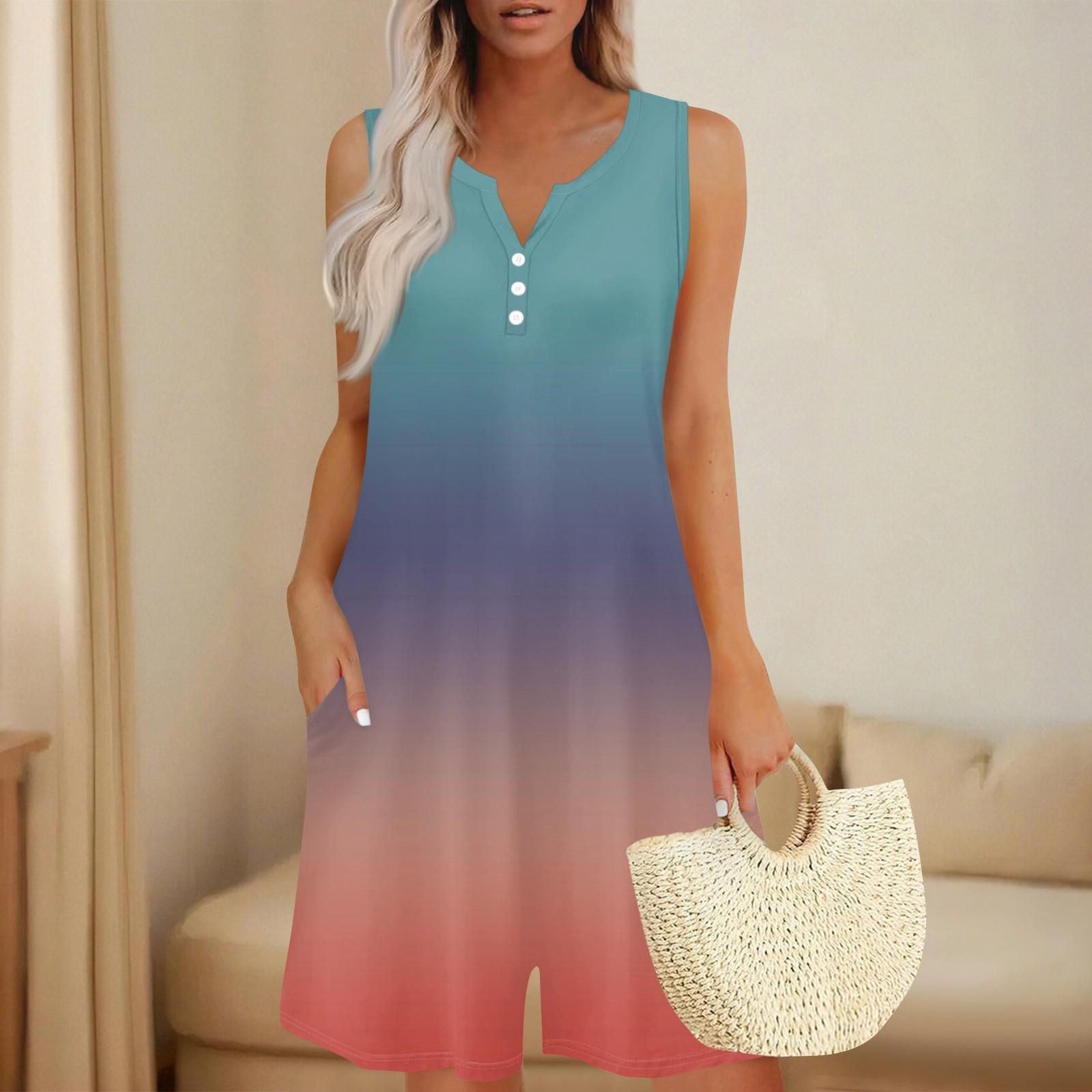 Жіночі модні та повсякденні цільні шорти без рукавів з кишенями на ґудзиках XL
Жіночі модні та повсякденні цільні шорти без рукавів з кишенями на ґудзиках XL