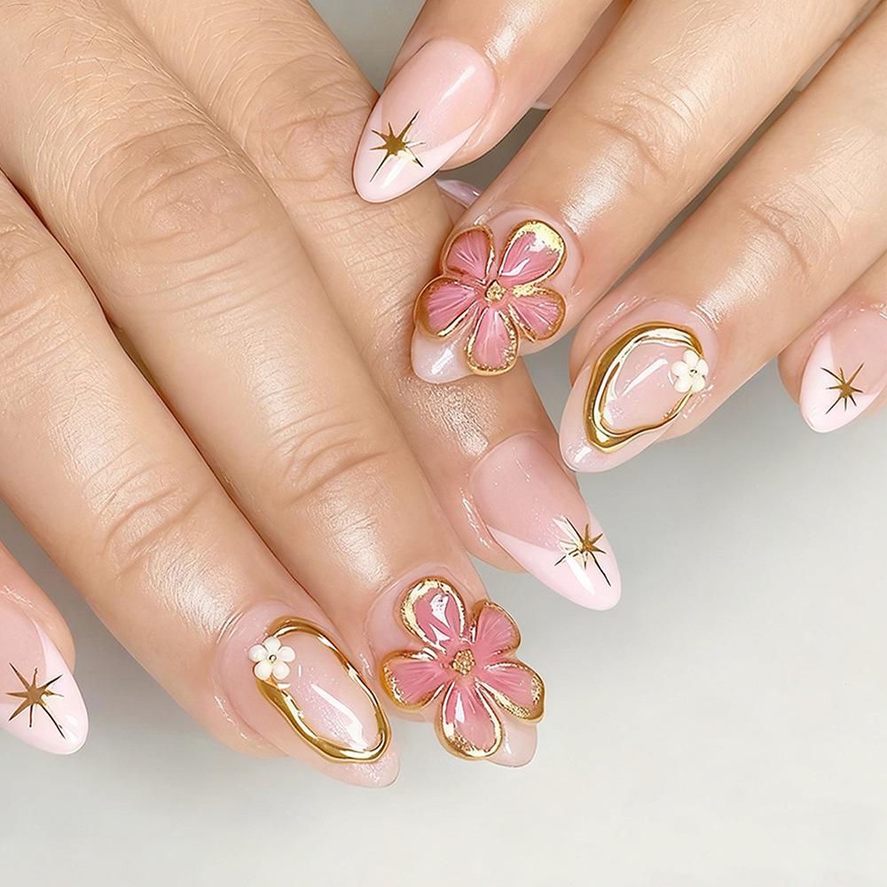 Exquisite Pink Floral & Gold Leaf Nails - Versatile, High-End Design, Light Luxury, 24 Detachable Pieces.
Exquisite Pink Floral & Gold Leaf Nails - Versatile, High-End Design, Light Luxury, 24 Detachable Pieces.
