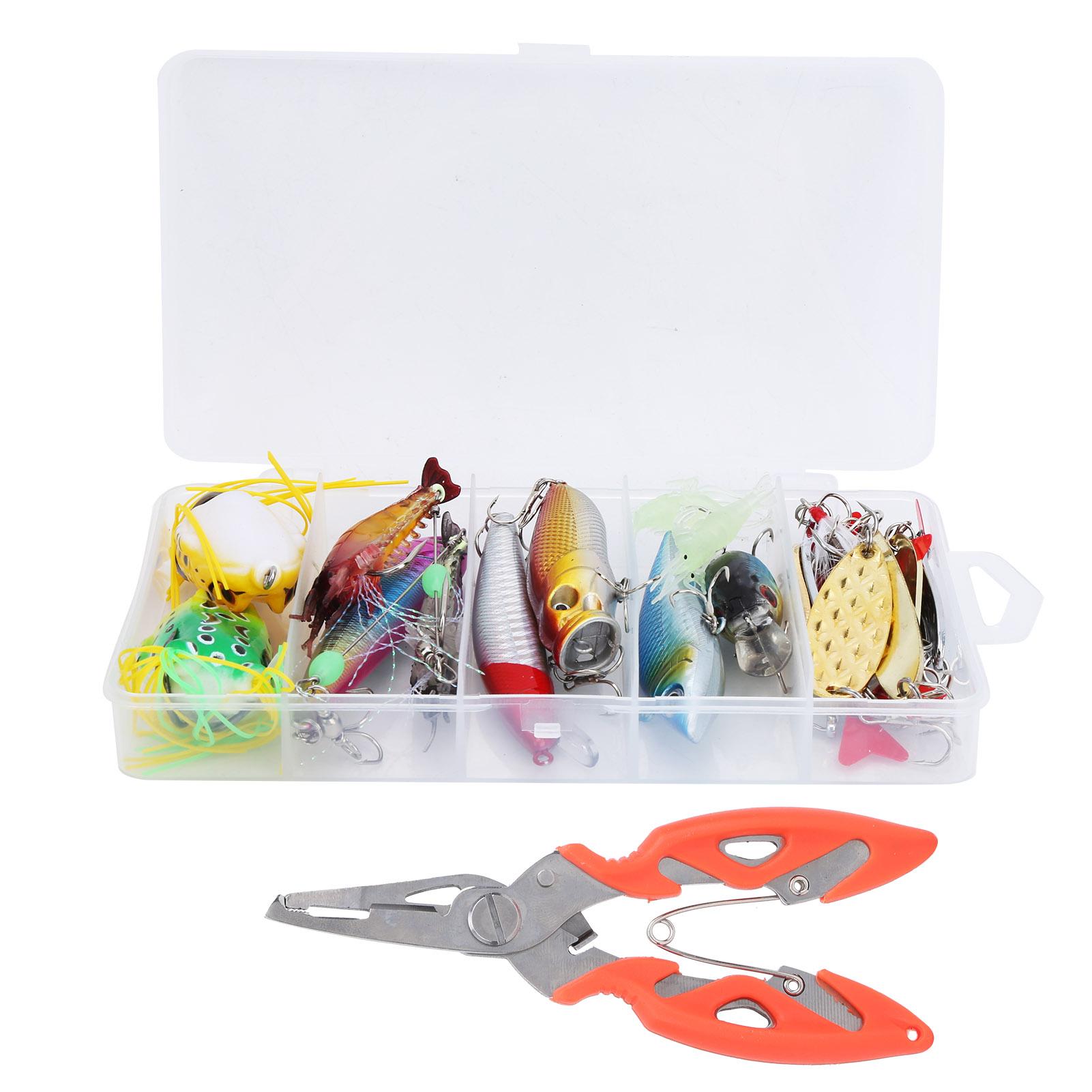 22Pcs/Box Artificial Simulation Hard Soft Mixture Lure Bait Set with Plier Fishing Tackle
22Pcs/Box Artificial Simulation Hard Soft Mixture Lure Bait Set with Plier Fishing Tackle