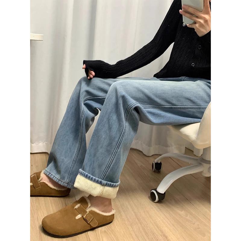 Plus Size Women s 2024 Winter Fleece-Lined High Waist Wide Leg Jeans Small 
Plus Size Women s 2024 Winter Fleece-Lined High Waist Wide Leg Jeans Small