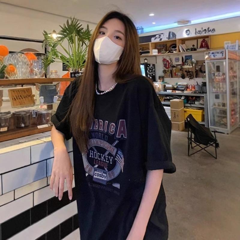 Loose Round Neck Mid-length Short-sleeved T-shirt Women Summer Korean Fashion Casual Top Women S чорний
Loose Round Neck Mid-length Short-sleeved T-shirt Women Summer Korean Fashion Casual Top Women S чорний