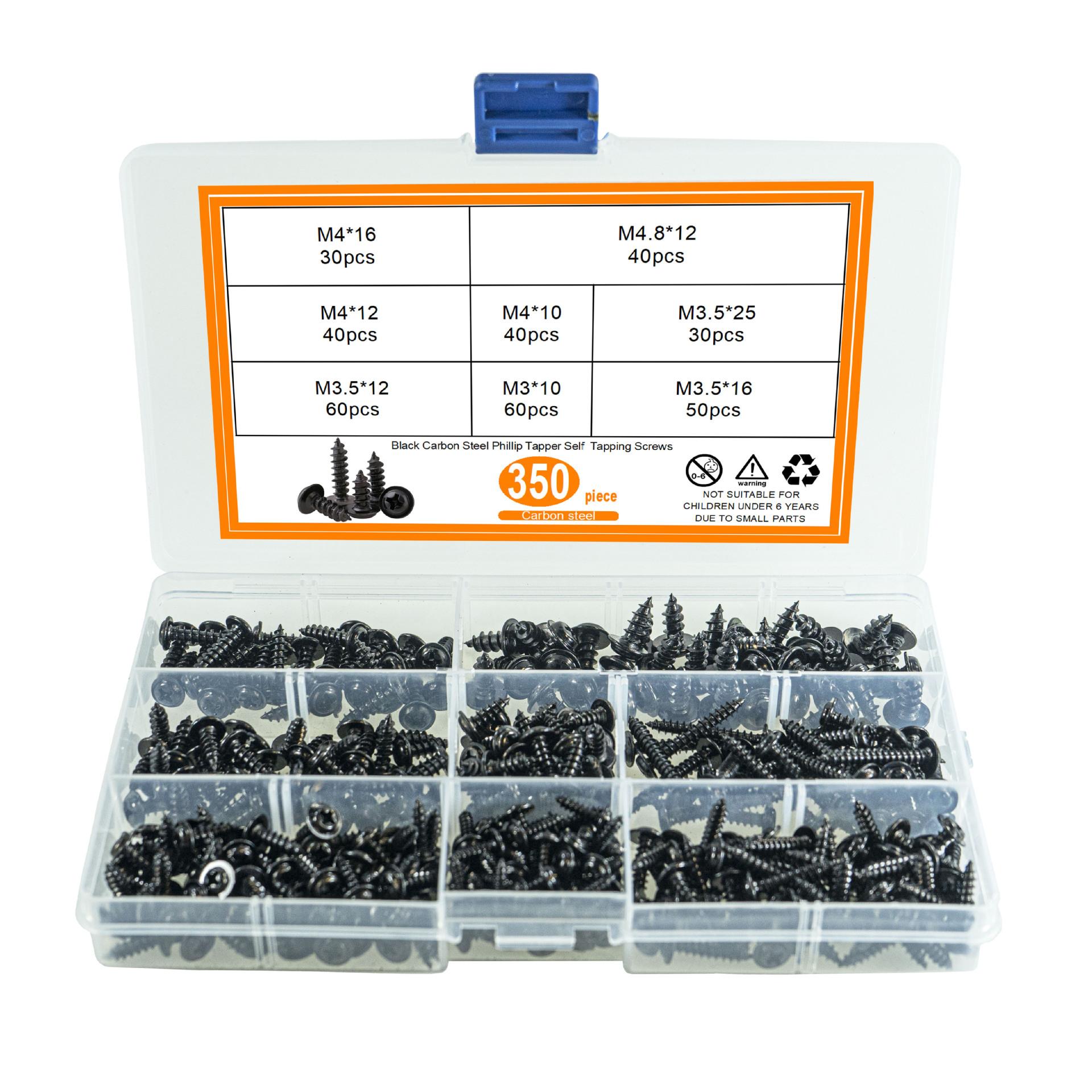 Набор саморезов с крестовым шлицем и шайбой M3M3.5M4M4.8 черный плюс винт с шайбой для крепления жесткого диска 350pcs
Набор саморезов с крестовым шлицем и шайбой M3M3.5M4M4.8 черный плюс винт с шайбой для крепления жесткого диска 350pcs