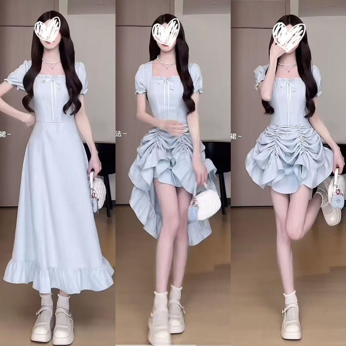 Large size design sense fashion dress three wear drawstring middle skirt women s summer waist square neck beautiful a word long dress 4XL синій
Large size design sense fashion dress three wear drawstring middle skirt women s summer waist square neck beautiful a word long dress 4XL синій