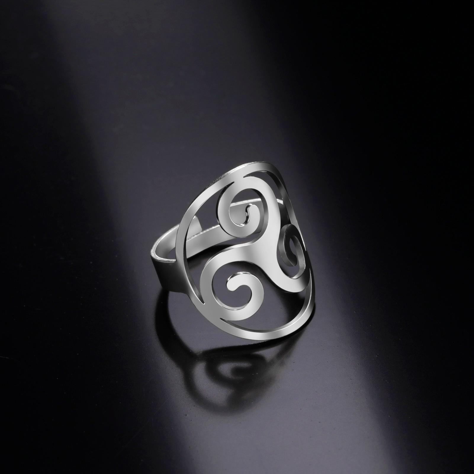 LIKGREAT Celtic triskelion Ring for Women Men Stainless Steel Adjustable Rings Spiral Amulet Vintage Irish Jewelry Gift resizable
LIKGREAT Celtic triskelion Ring for Women Men Stainless Steel Adjustable Rings Spiral Amulet Vintage Irish Jewelry Gift resizable