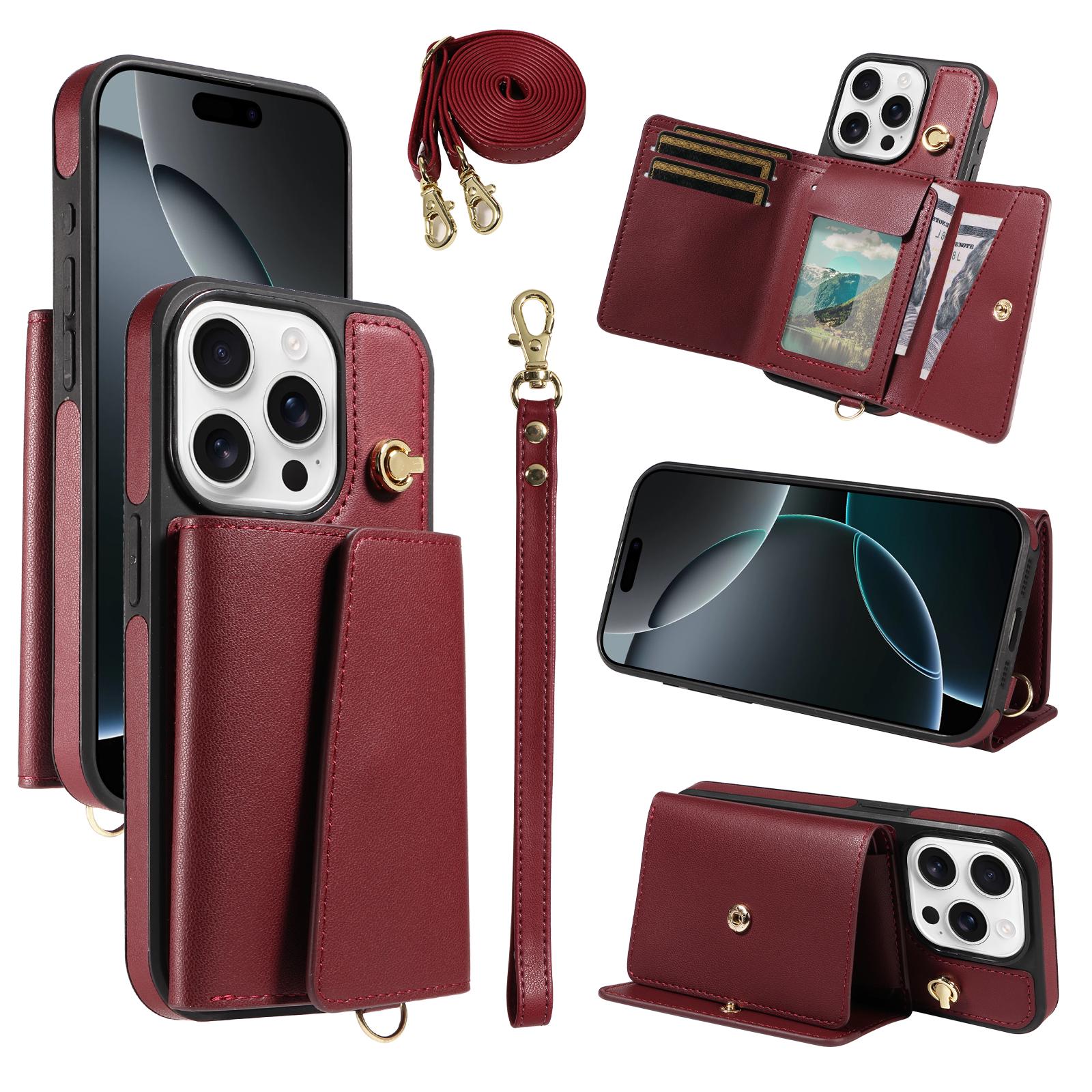 For iPhone 16 Pro Max Crossbody Phone Case Card Holder Kickstand Leather Coated TPU Mobile Cover E
For iPhone 16 Pro Max Crossbody Phone Case Card Holder Kickstand Leather Coated TPU Mobile Cover E
