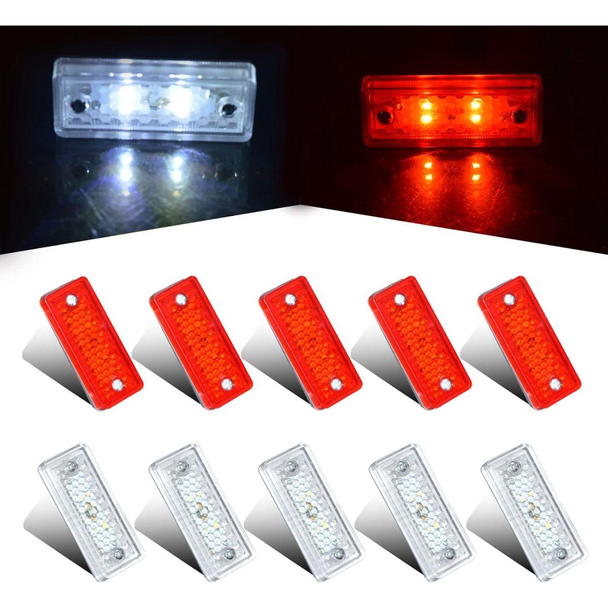 APSMOTIV 10 Pcs of 3 Inch Marker Light 4 LED Rectangle Trailer Side Lamp Clearance Marker Lights Surface Mount for Truck Trailer Lorry 12v (Red/Clear)
APSMOTIV 10 Pcs of 3 Inch Marker Light 4 LED Rectangle Trailer Side Lamp Clearance Marker Lights Surface Mount for Truck Trailer Lorry 12v (Red/Clear)